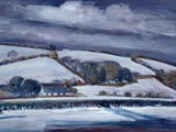 Snow at Llangeitho - acrylic - private collection